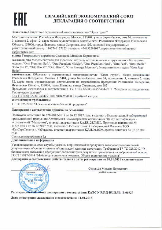 Кликните для увеличения декларация ортопедические